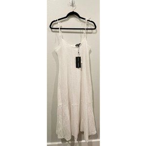 KENDALL + KYLIE Lace White Midi Dress